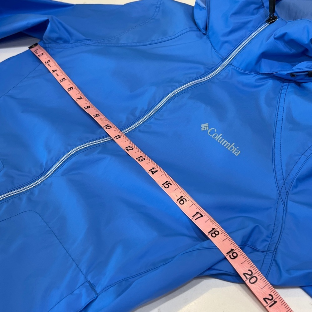 Columbia Hooded Packable Windbreaker Jacket Blue Size M - Picture 9 of 10